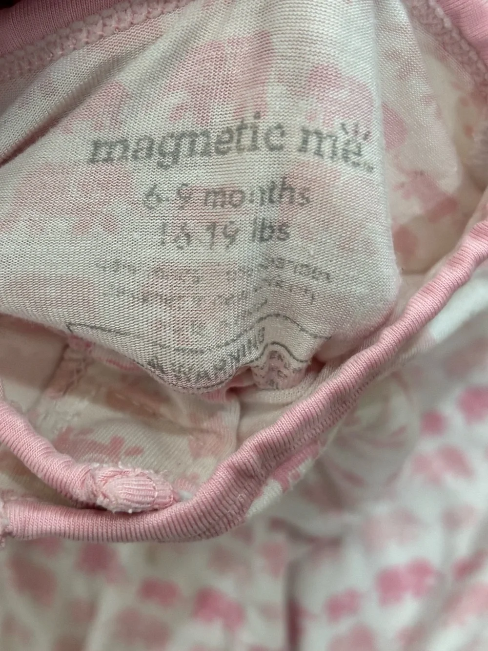 Magnetic Me Pink Elephant Sleeper Onesie